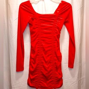 S wild fable red ruched cocktail dress
